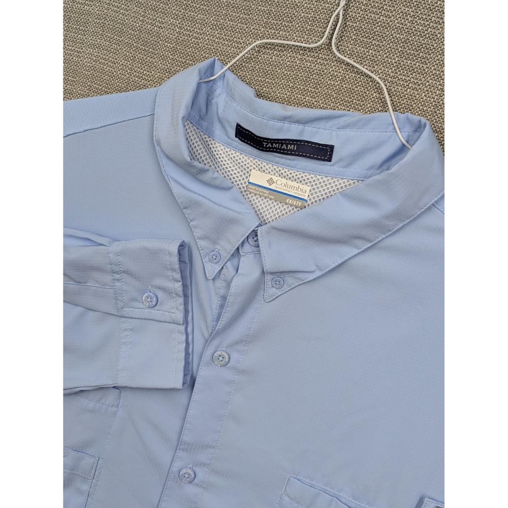 Columbia PFG Tamiami Shirt Mens 4XL Blue Long Sleeve Vented Fishing Button Up
